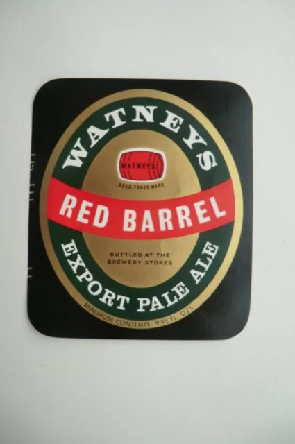 Mint Watneys Red Barrel Export Pale Ale Brewery Bottle Label T2