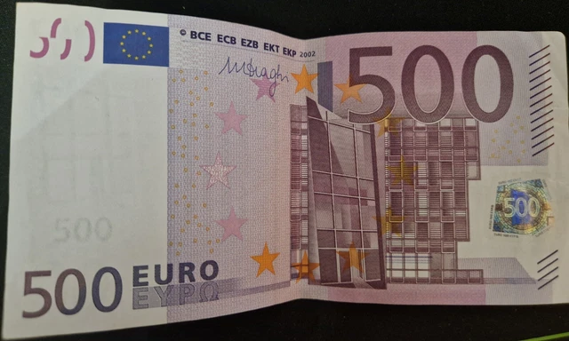 500 EURO/2002/N series - N16070398959/Mario Draghi (MD)
