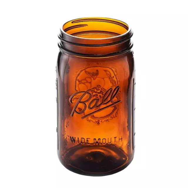 Ball Collection Elite Quart Wide Mouth Amber Canning Jar, Bulk (No Lid or Band)