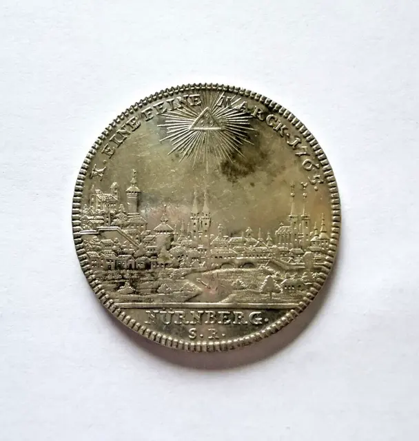 1765 SR German States Free City of NURNBERG Thaler Silver Coin Nuremberg Mint
