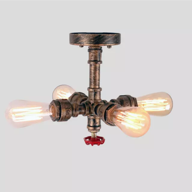 Vintage Industrial Water Pipe Ceiling Pipework Pendant retro Steampunk Lights