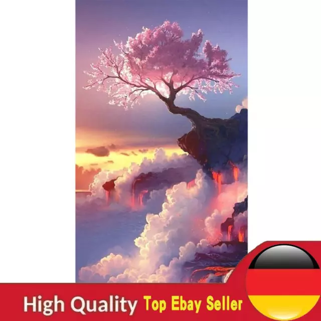 Tree on Cliff Oil Paint By Numbers Kits Canvas Picture Wall Art DIY Craft Color