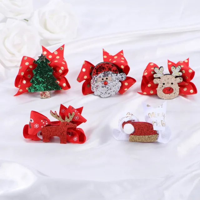 5 Pcs Haarschmuck Für Mädchen Haarspangen Kinder Schneemann Weihnachten