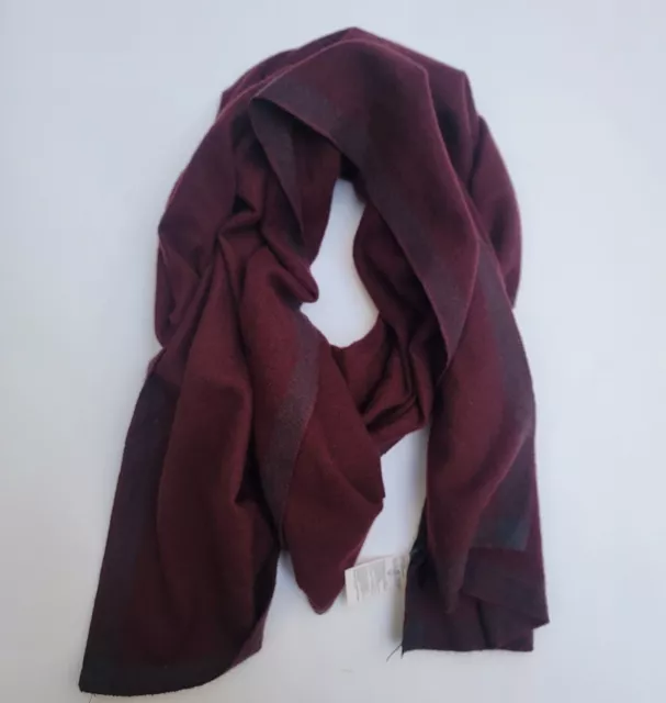 Banana Republic Maroon and Gray Neck Scarf Shawl Wrap One Size