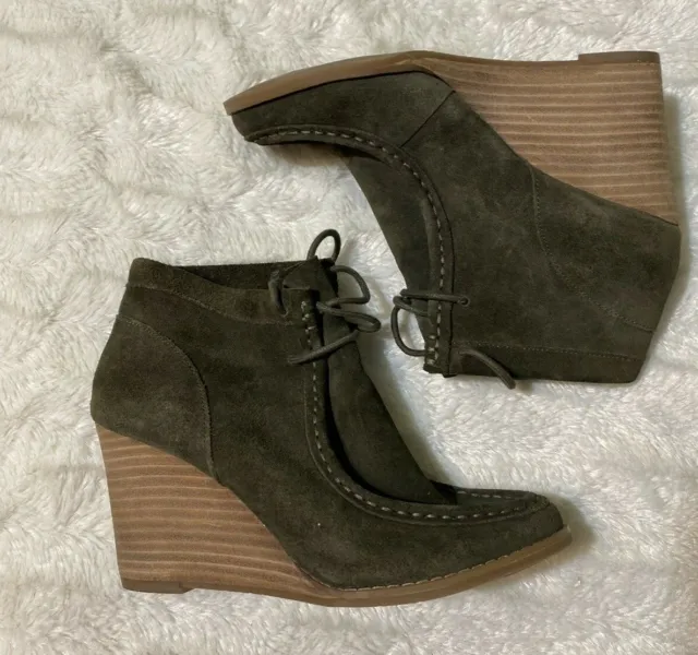 Lucky Brand booties suede leather women’s size 7.5 M