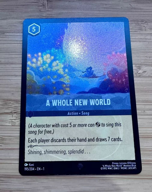 A Whole New World 195/204 Super Rare Disney Lorcana FOIL.