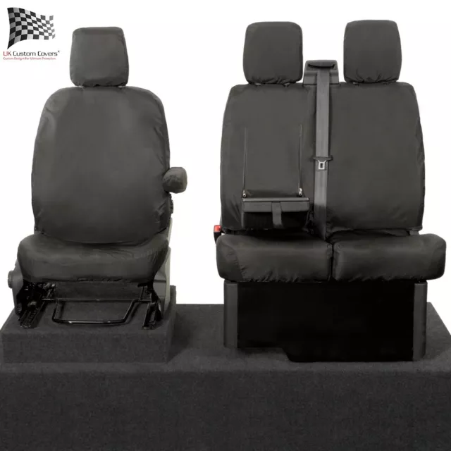FORD TRANSIT CUSTOM Front Seat Covers Tailored (2024 Onwards) Black 334