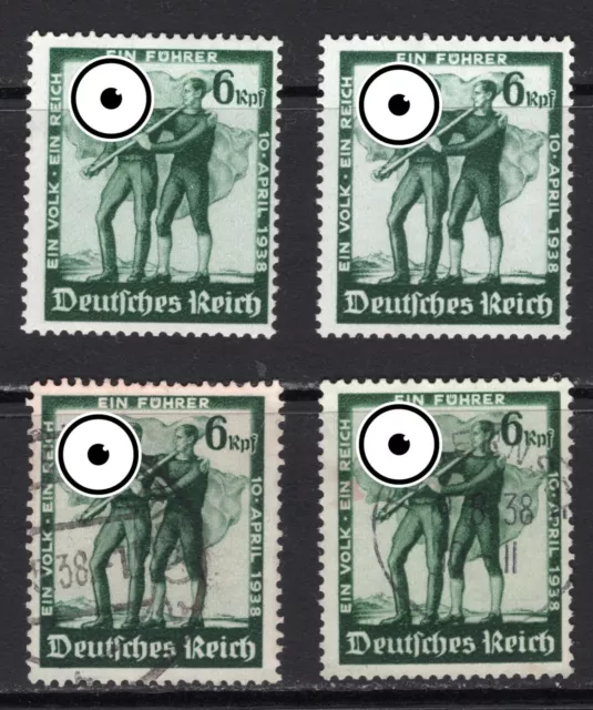 1938 Deutsches Reich 662 ** postfrisch und gestempelt Einzelmarken zur Auswahl