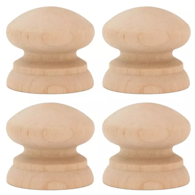 4 unfinished Wood Drawer Pulls Knobs Birch Wood 1.5 inch Round Cabinet Door Knob