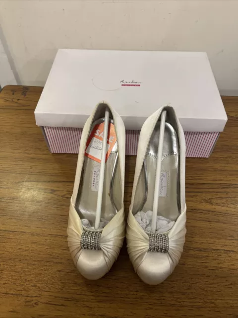 Scarpe con tacco raso Rainbow Club Couture Alessia Avorio - Donna UK taglia 4 - NUOVE