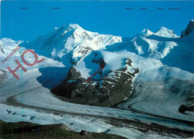 Postcard-:Bei Gornergrat, Zermatt, Grenzgletscher, Gornergletscher, Liskamm