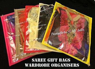 Pack 10 X Gold Saree Gift Bags Suit Storage Medium Bags-Indian Wedding Accessory 