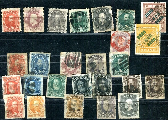 BRASILIEN 1866-1898 meist gestempelt LOT KLASSIK mit besseren WERTEN(C7232