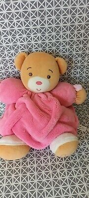 Kaloo Doudou peluche ours plume rose framboise patapouf 25 cm Kaloo 