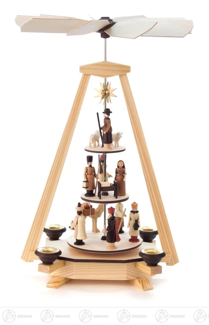 Pyramide De Noël Richard Glässer Seiffen - La Nativité, 3 étages, 54 Cm