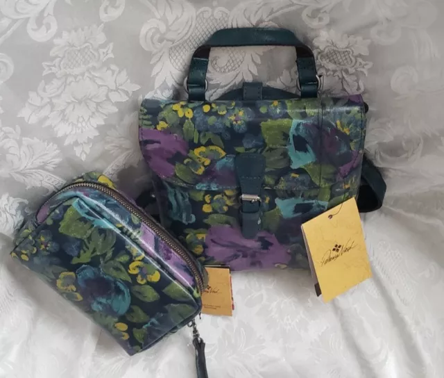 Nwt Patricia Nash Vatoni Backpack And Wristlet Set In Deep Blue Nature