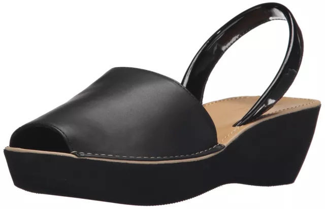 Kenneth Cole REACTION Women's Fine Glass Slingback Platform Sandal, Black, 8.5 M