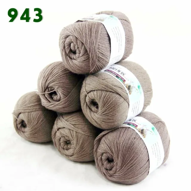 Sale 6BallsX50gr LACE  Acrylic Wool Cashmere Hand Rugs knitting Blanket Yarn 943