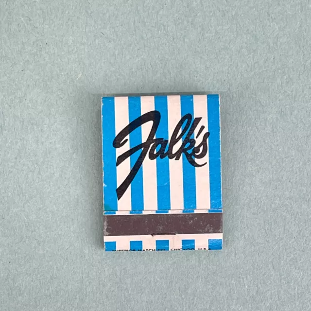 Falk's Rare Front Strike Vintage Matchbook w/ Matches - Unstruck