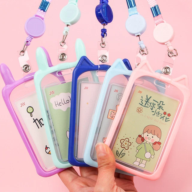 Porte-badge Coulissant Avec Lanière – Design Poney, Fenêtre Transparente, Pour Travail, Bureau, événements