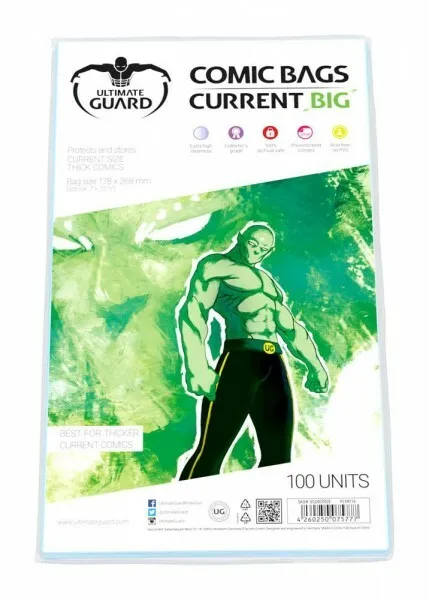 Ultimate Guard pack 100 pochettes comics Current BIG 178x268mm comic bags 75777 2