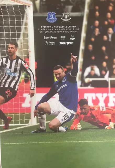 *Mint* Everton V Newcastle United Official Pl Football Programme 23/04/18