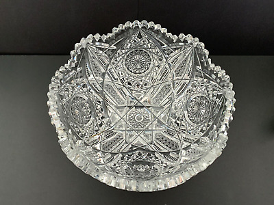 Gorgeous Antique American Brilliant Period Crystal Cut Glass - 8" Bowl