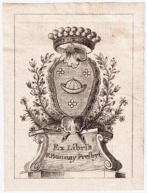 Ex-libris Gravé Aix-en-Provence Séminaire Blason - Bookplate 18e Siècle - Occasion - Gravure Ancienne