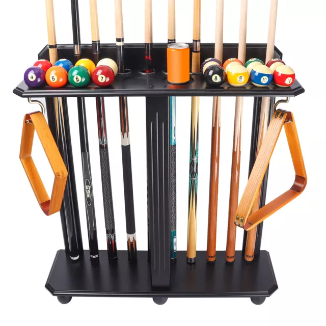 10-Cue/Pool Ball Floor Stand Billiard Pool Cue Stick Rack/Holder (5 Colors)