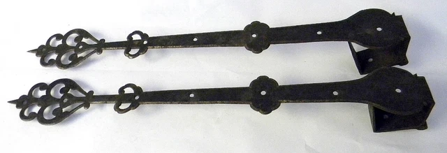 1 Pair 18th Century Offset Strap Hinges ~24 3/4" Long~