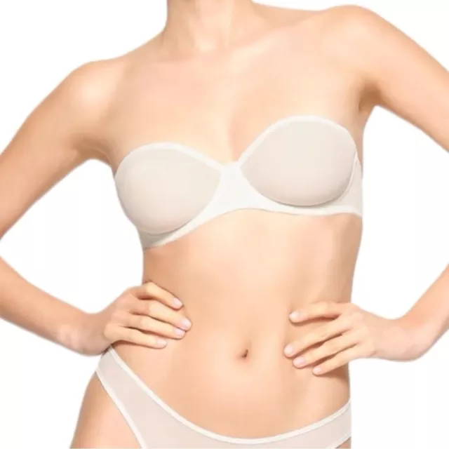 Skims Ultra Fine Mesh Strapless Bra Limited Edition Sexy Marble White 40DD NWT