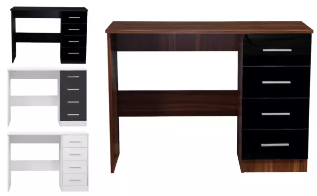 REFLECT 4 Drawer Dressing Table / Computer Desk Desktop Gloss Front Matt Body