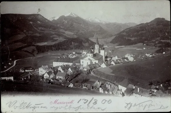 Ak Mariazell Steiermark, Panorama mit Basilika - 10570824