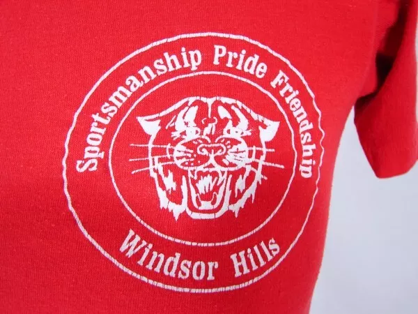 HD1237 VINTAGE 1970s **WINDSOR HILLS WILDCAT** INDIE-EMO TSHIRT Youth M - 29"