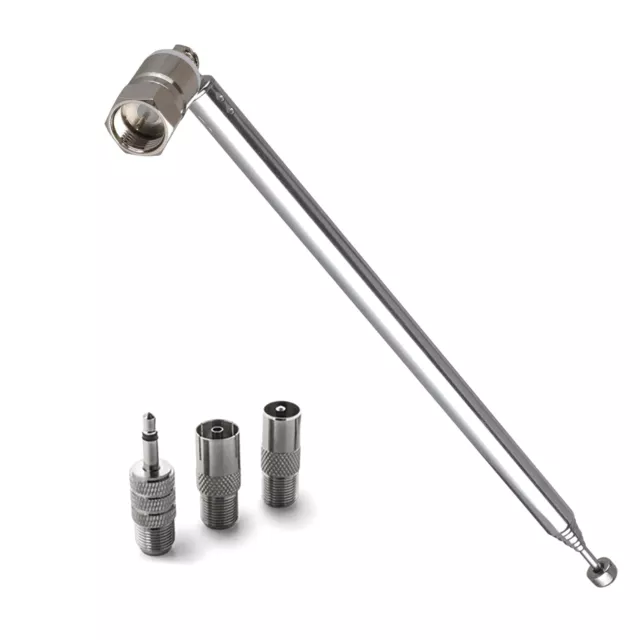 F Type Telescopic Aerial Antenna 75Ohm 3.5mm Adapter Kit for Bose Wave FM Radio