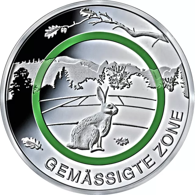 Deutschland 5 Euro Gemässigte Zone 2019 Sammlermünze Grüner Polymerring