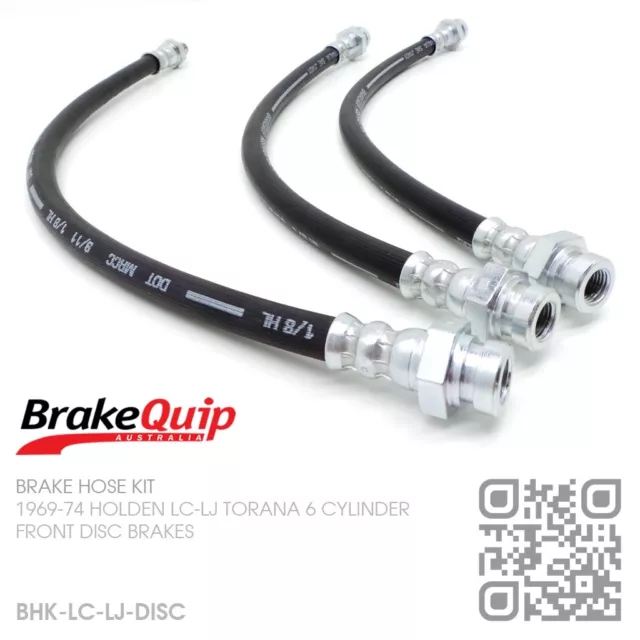 Brakequip Brake Hose Kit Front & Rear [Holden Lc-Lj Torana & Gtr-Xu1 Disc/Drum]