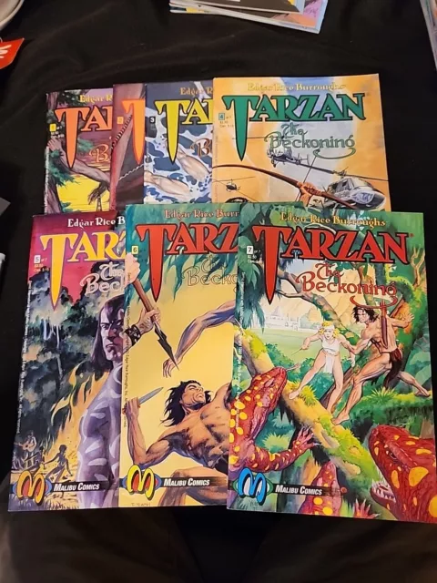 Tarzan: The Beckoning #1-7 Complete Set Edgar Rice Burroughs Malibu 1992 VF/NM