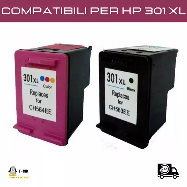 Cartucce compatibili per HP 301XL 301 XL Envy 4500 4502 4504 4508 5300 5530 5532