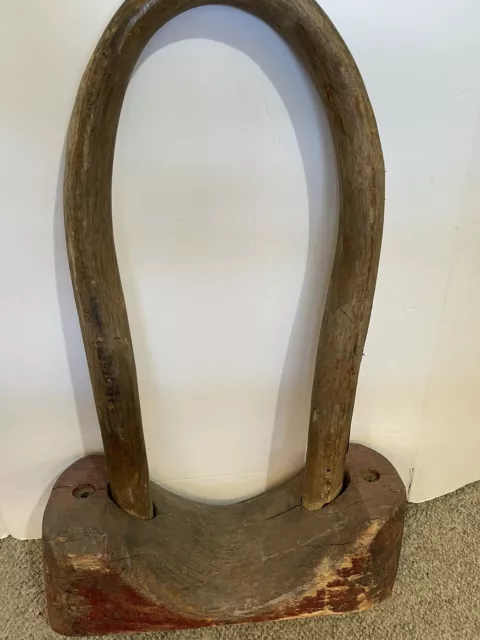 Antique Western Single Ox Cattle or Cow Yoke Wooden 26.5” Tall Wall Decorations