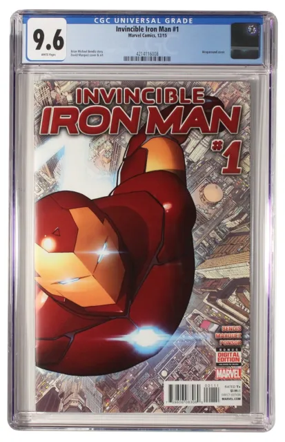 Invincible Iron Man #1 Wraparound Cover 2015 CGC NM+ 9.6 White Pages 4214116008