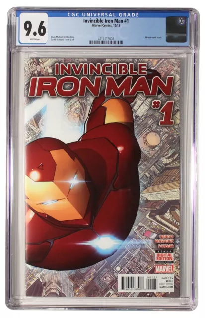 Invincible Iron Man #1 Wraparound Cover 2015 CGC NM+ 9.6 White Pages 4214116008