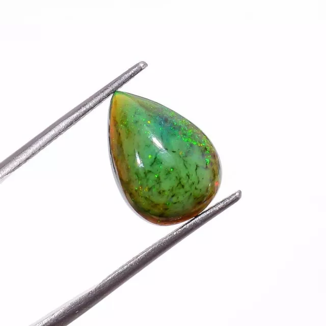 Pierre précieuse cabochon opale noire éthiopienne naturelle 3,45 ct 14 x 10...