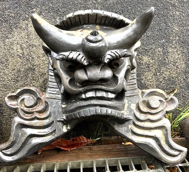ONIGAWARA KAWARA JAPANESE Vintage Awaji Ware Pottery Roof Tile ...