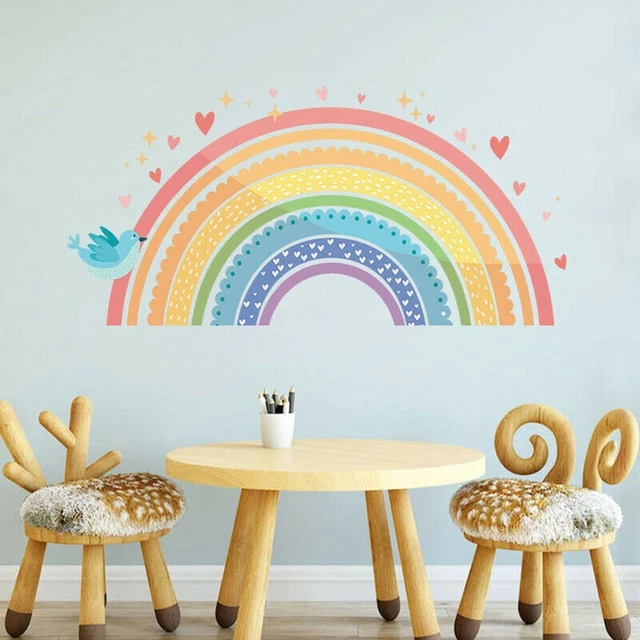 Lot De 3 Posters Muraux Pour Chambre D'enfant - Motifs Cœurs Arc-en-ciel Bohème - 40 X 50 Cm (sans Cadre)
