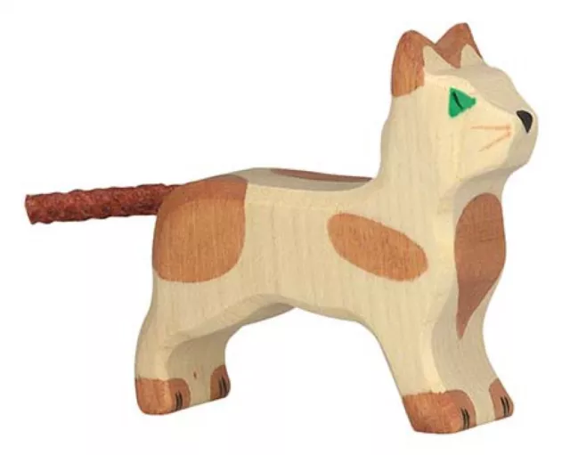 Holztiger 80057 Katze, stehend, klein Holzfigur bemalt