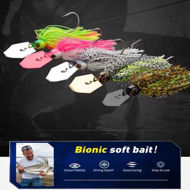 5 Color Chatter Bait Spinner Bait  For Bass Pike Walleye Fish