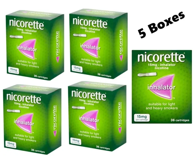Inhalador Nicorette 15 mg 36 cartuchos caducado - 07/2025 5 paquetes