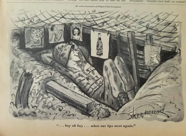 1943 PEPSI COLA soda military soldier bed Shermund art vintage ad $9.99 ...