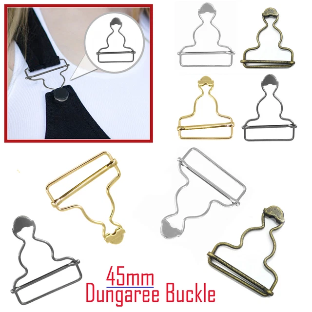 MYIW Silver - Fibbie - Dungaree Clip Con Rettangolo Fibbia Per Bretelle E Cinghie Per Per Una Tuta E Pinafore Vestiti (1.57 - Foto 6